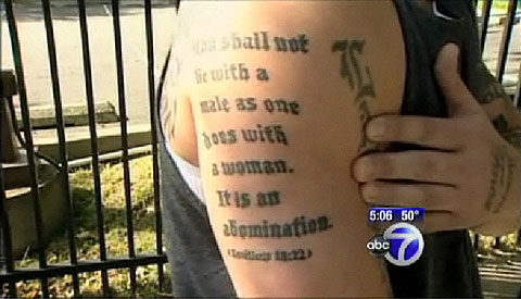 leviticus tattoo Why is this anti gay Leviticus tattoo extra absurd?