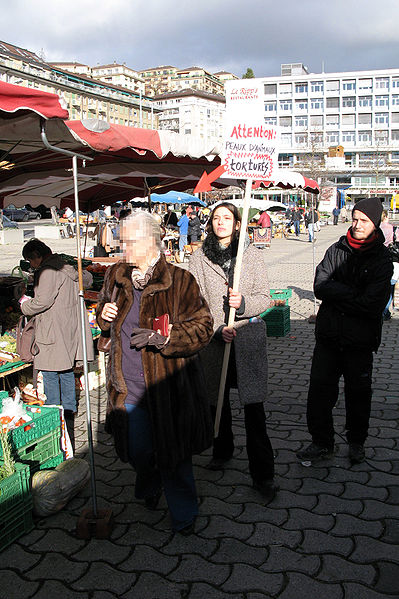 Anti-fur activists Anti-fur activists