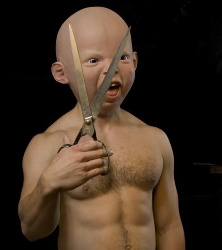happybabycropped Nightmarishly Realistic Baby Masks for Adults